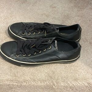 Italian leather black/off white trim converse size 11